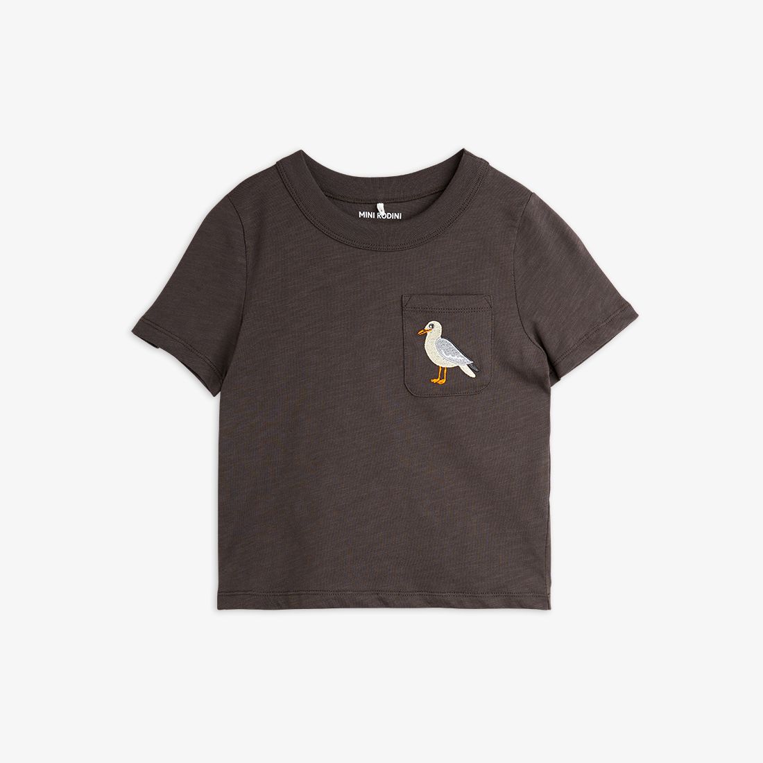 Seagull Embroidered Short Sleeve Tee - Black