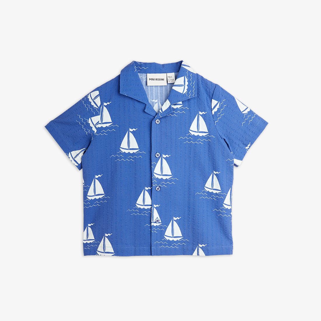 Sailing Boats AOP Woven SS Shirt - Blue