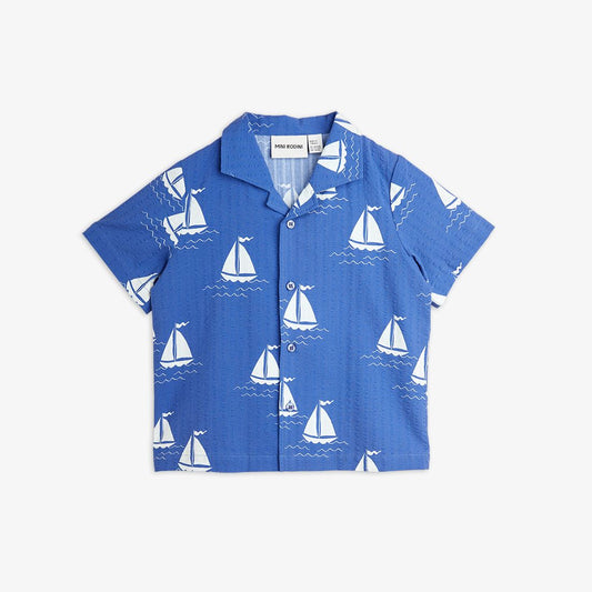 Sailing Boats AOP Woven SS Shirt - Blue