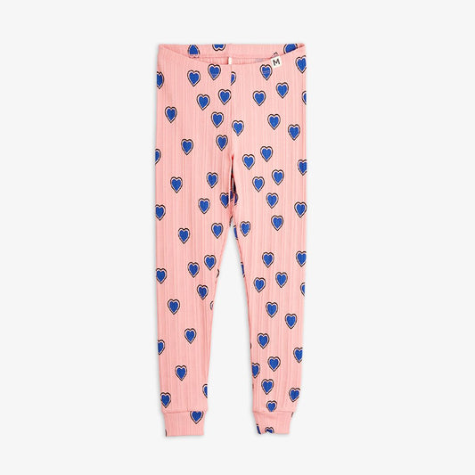 Outlined Hearts AOP Leggings - Pink