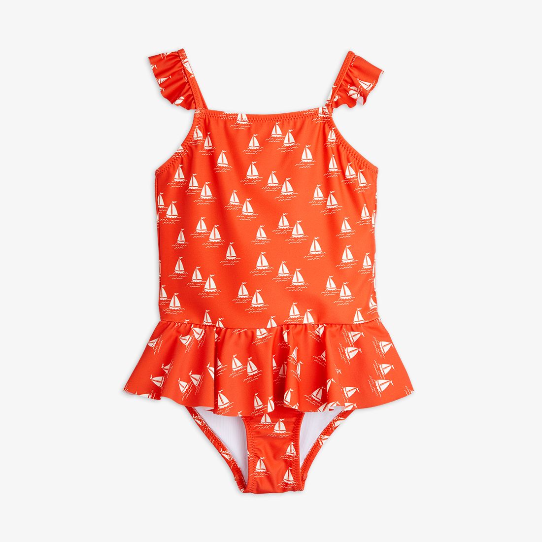 Sailing Boats AOP Skirt Swimsuit - Red