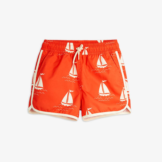 Sailing Boats AOP Swim Shorts - Red