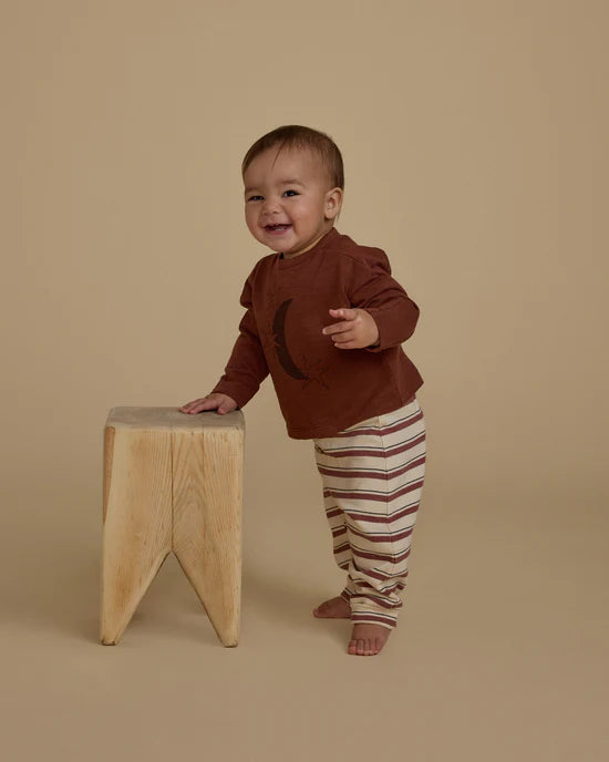 Baby Cru Pant || Brick Stripe