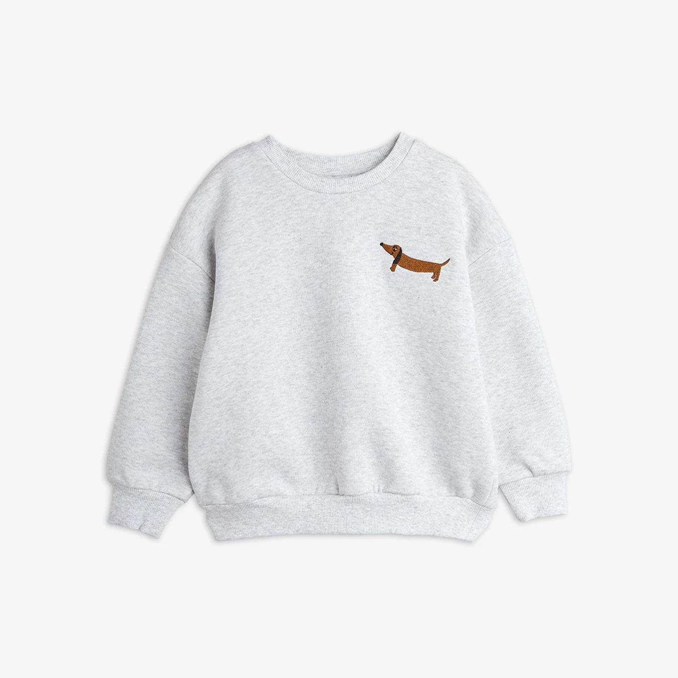 Dog Embroidered Sweatshirt - Grey Melange