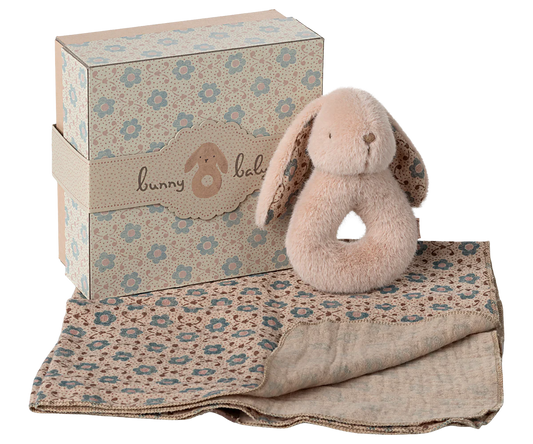 Bunny Rattle Set - Powder - PREORDER