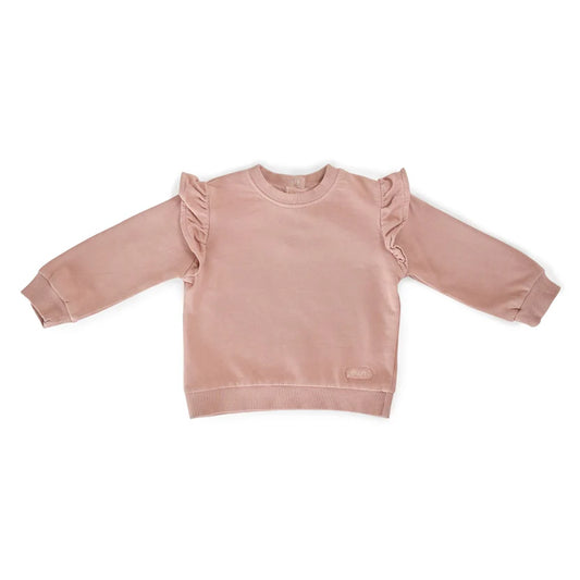 French Terry Ruffle Sweatshirt - Soft Peony