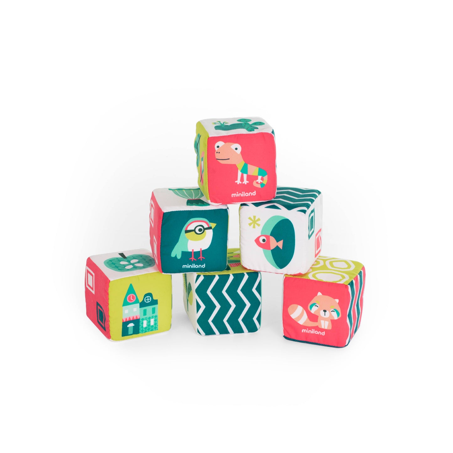 Feel to Learn: Soft rattle cubes set