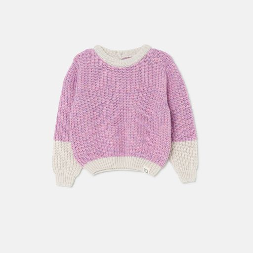 Color block tricot sweater - Mauve Stone