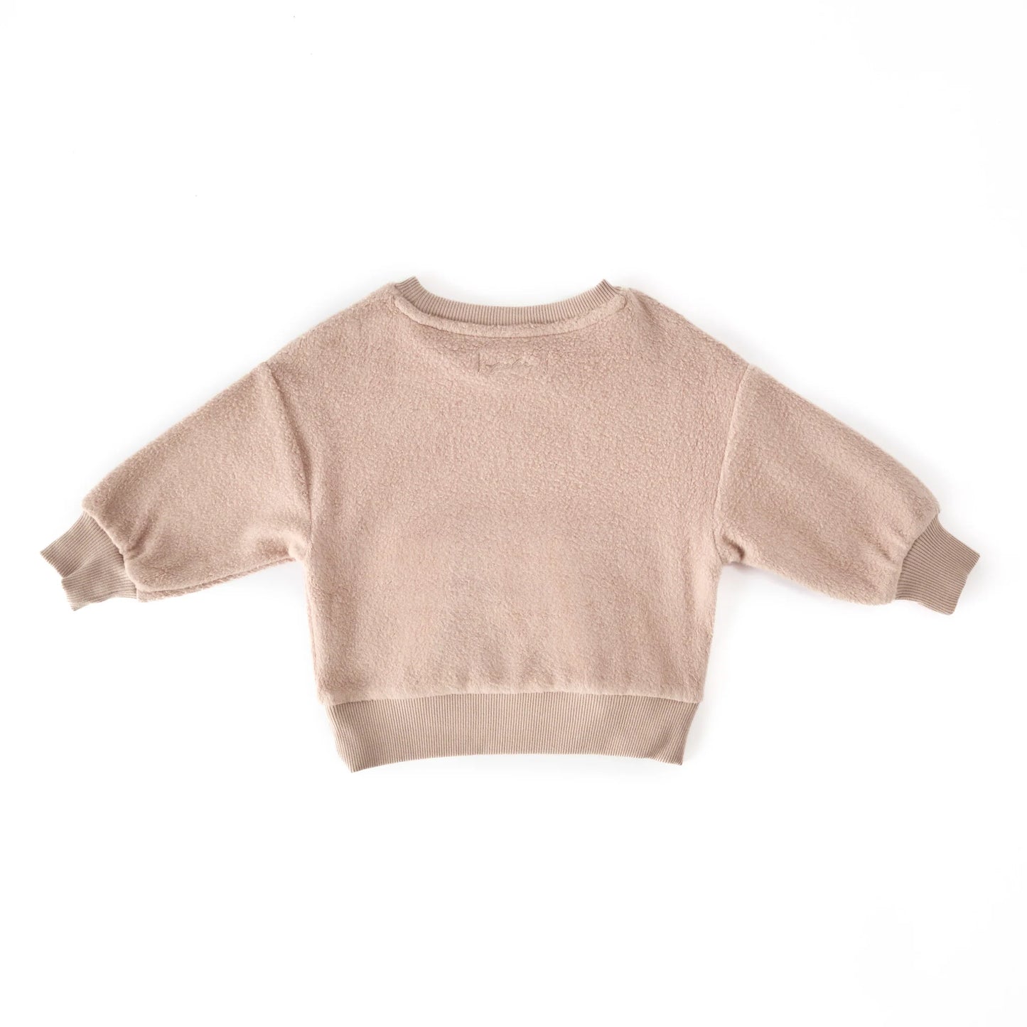 Teddy Fleece Dropped Shoulder Sweatshirt - Rose Pink