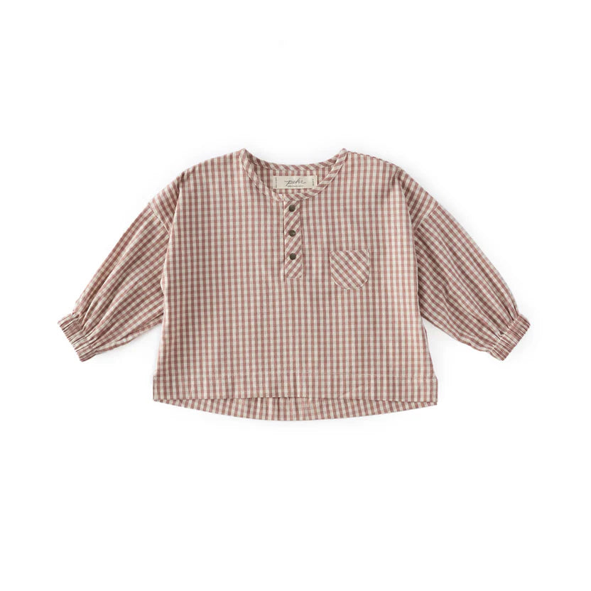 Gingham Long Sleeve Top - Thistle