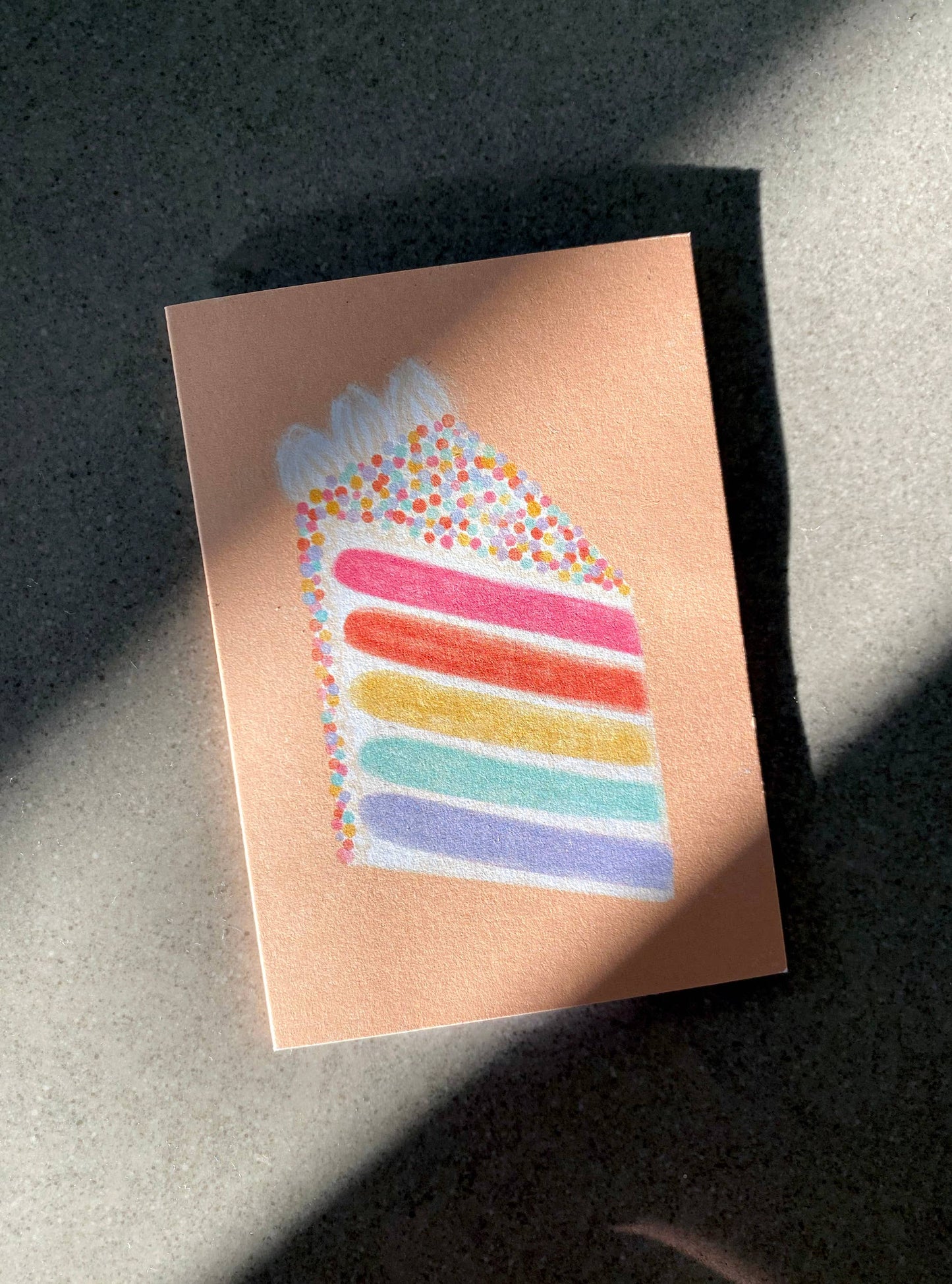 Rainbow Cake Mini Card - Cute Greeting Card | Sprinkle Cake