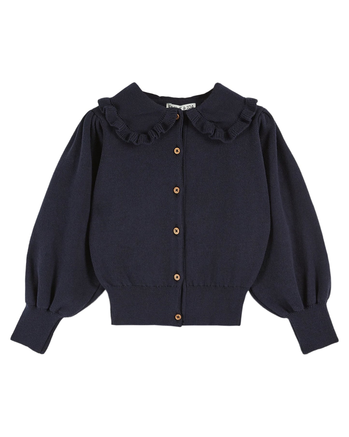 Marine Ruffled Collar Cardigan