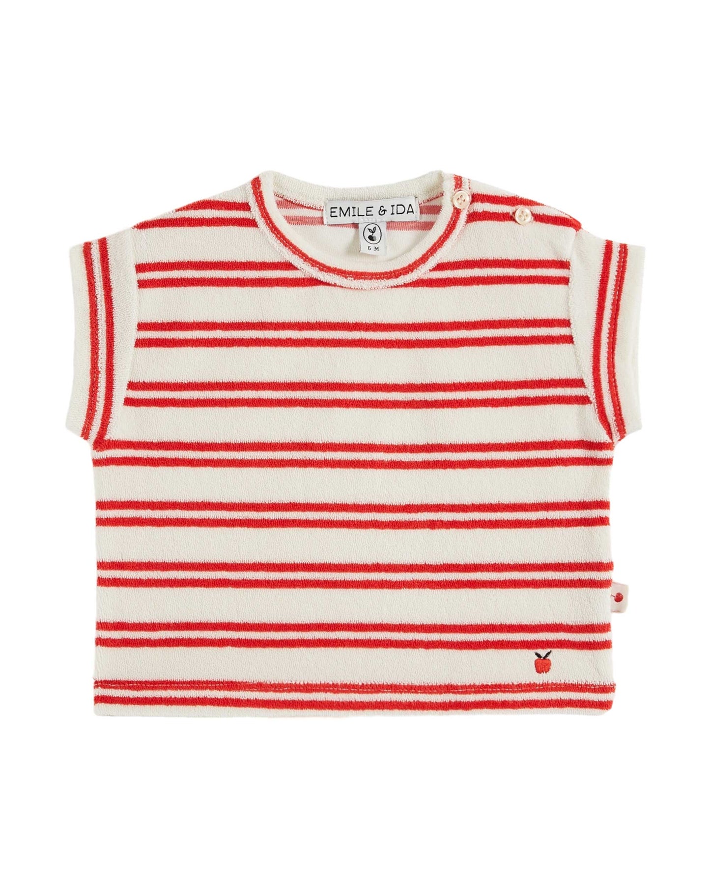 RED STRIPES TERRY T-SHIRT