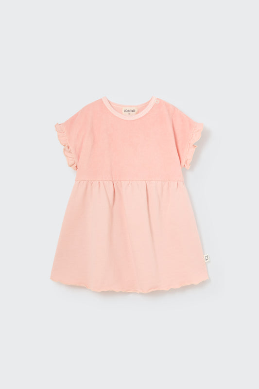 Organic Toweling Baby Dress - Rose