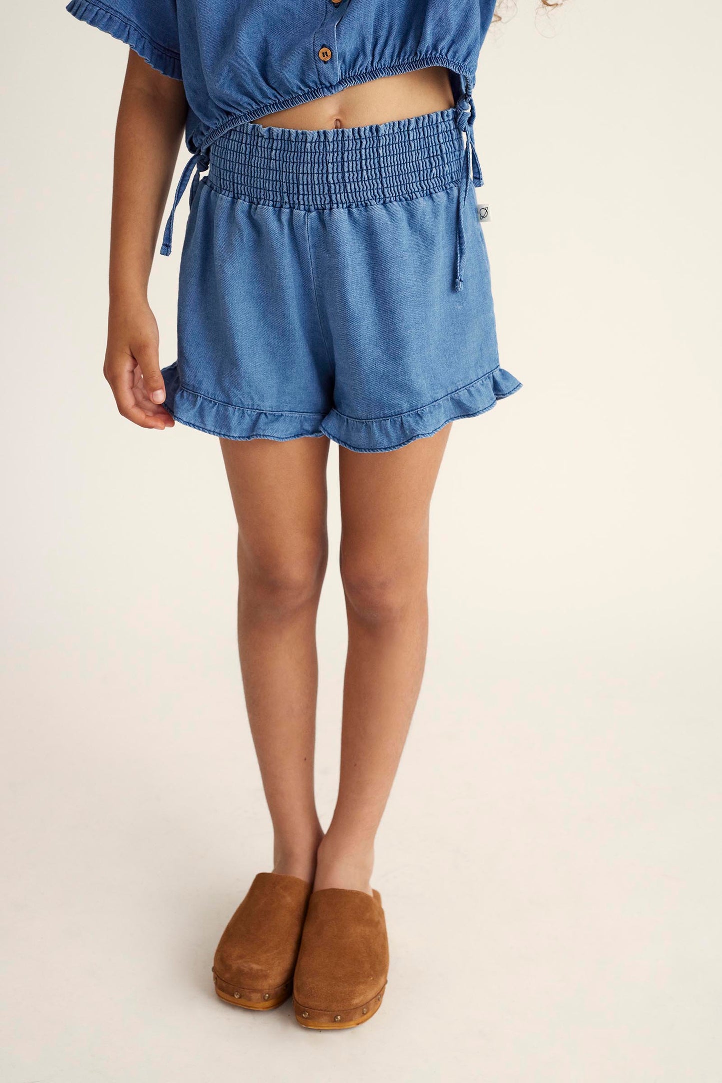 Twill Denim Shorts - Blue