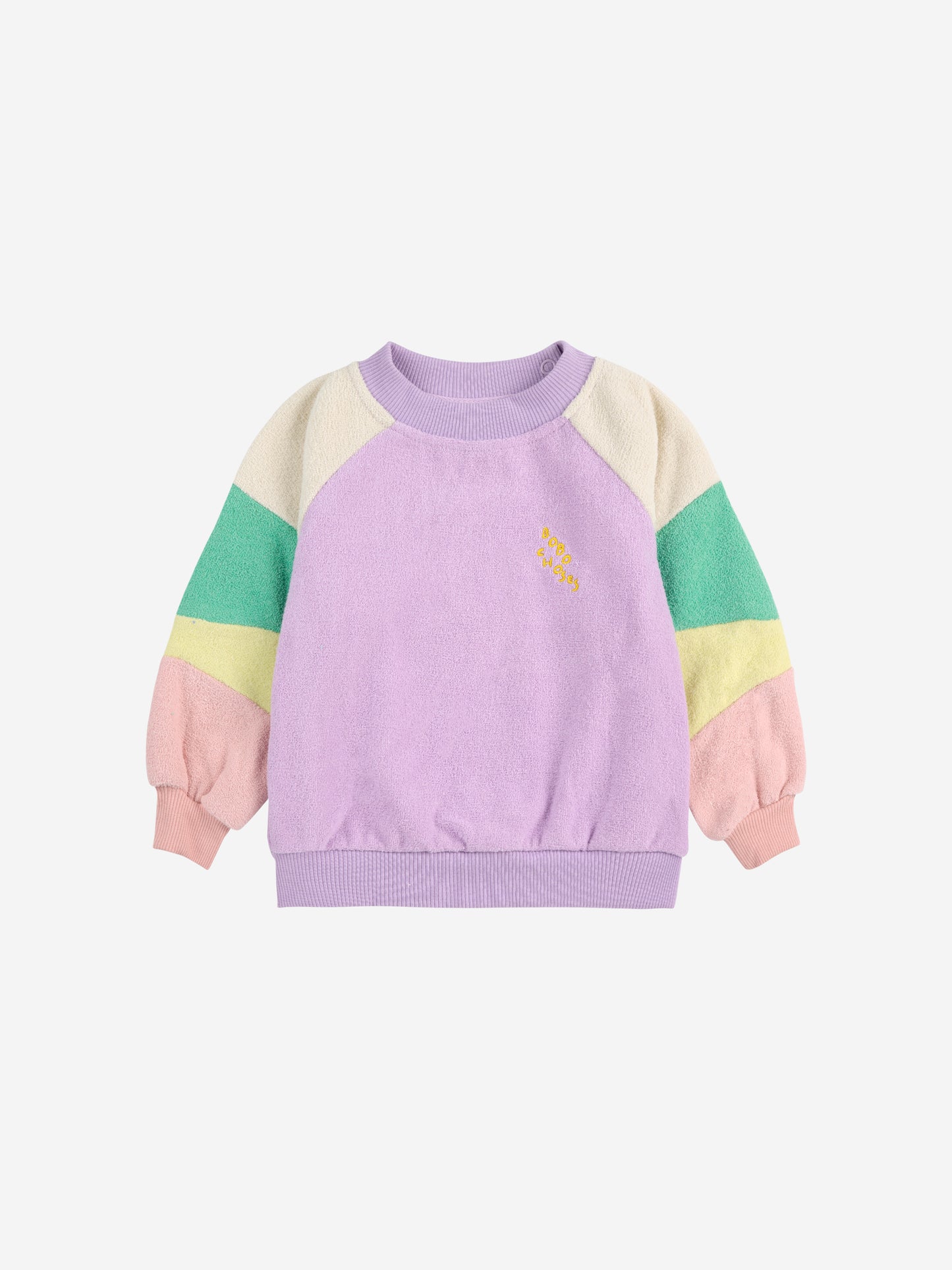 Lila Color Block Terry Cloth Sweatshirt