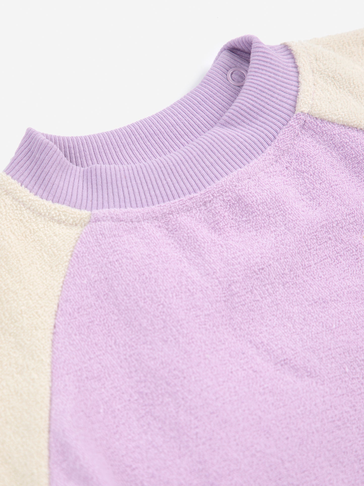 Lila Color Block Terry Cloth Sweatshirt