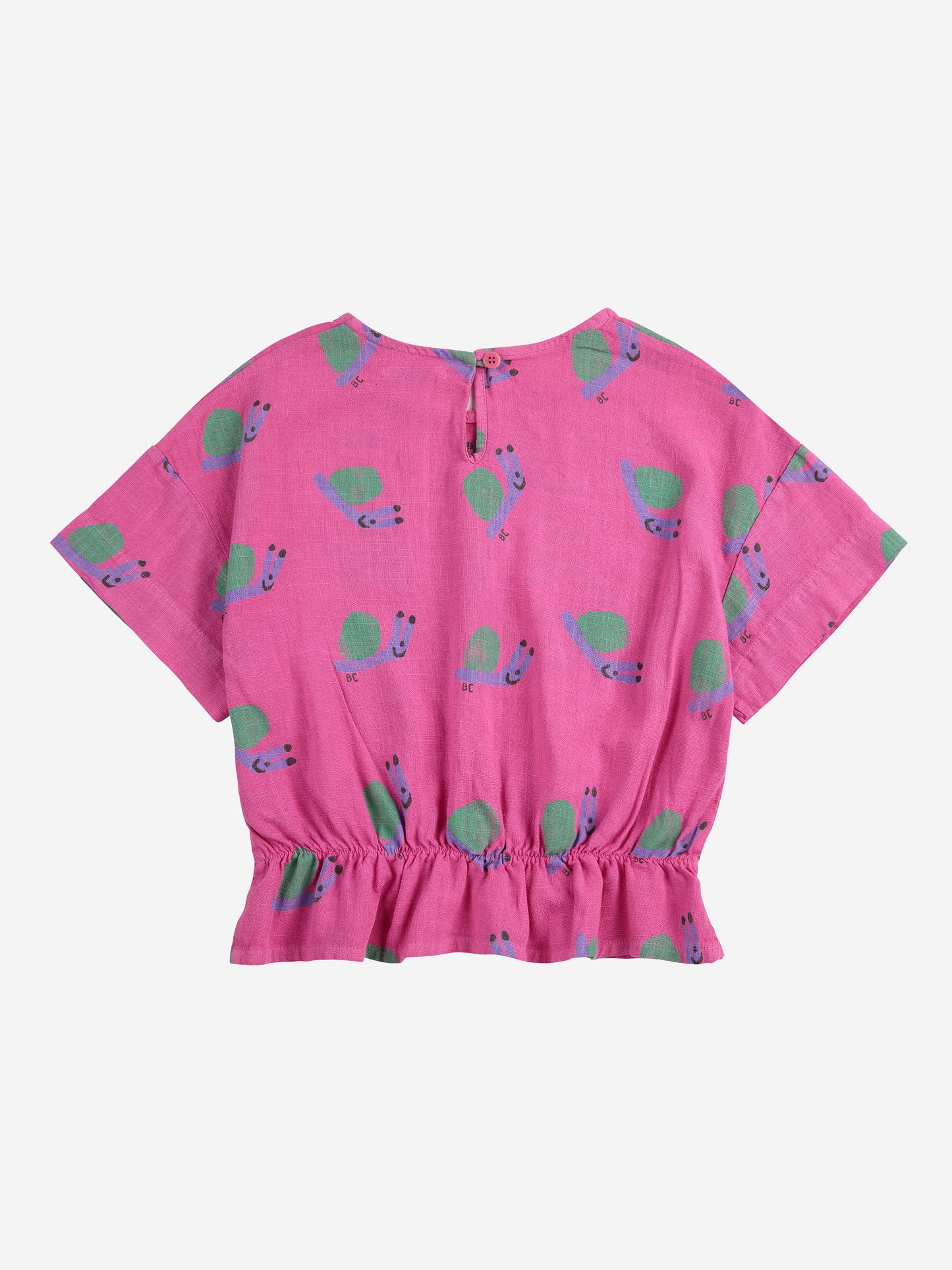 Funny Snail All Over Woven Blouse - Fuchsia