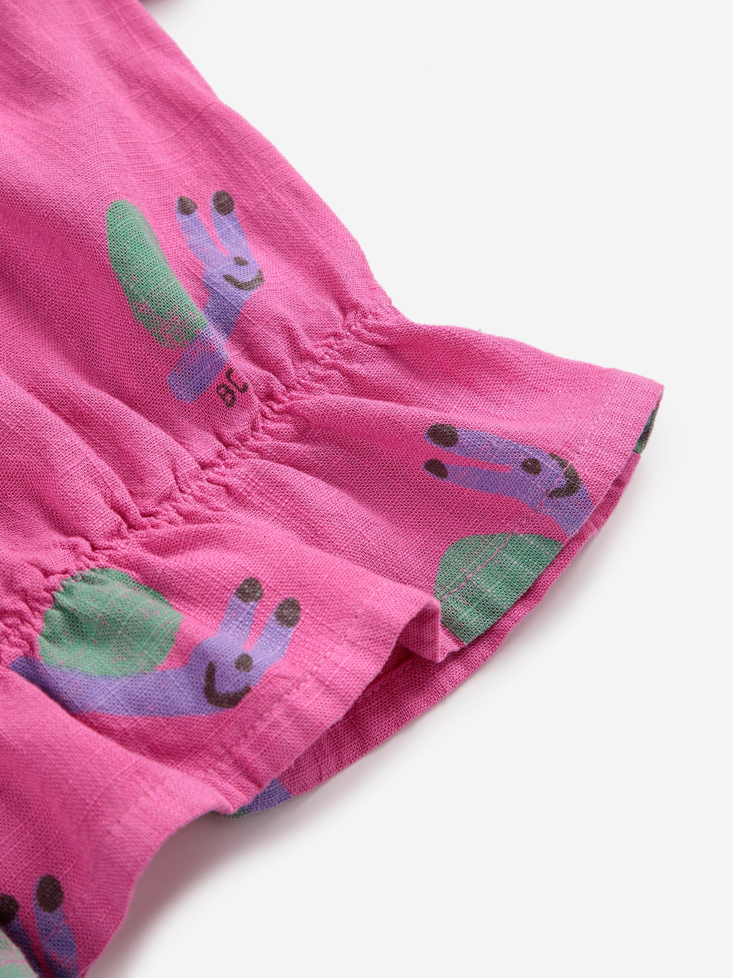 Funny Snail All Over Woven Blouse - Fuchsia