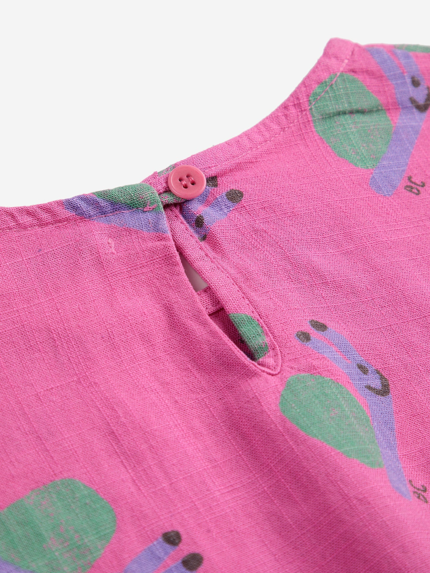 Funny Snail All Over Woven Blouse - Fuchsia