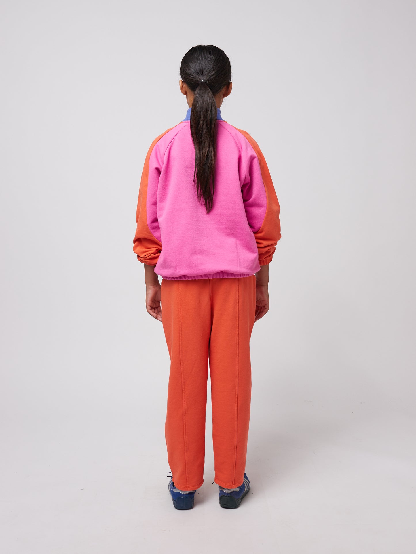 Smiling Color Block 1/4 Zipped Sweatshirt