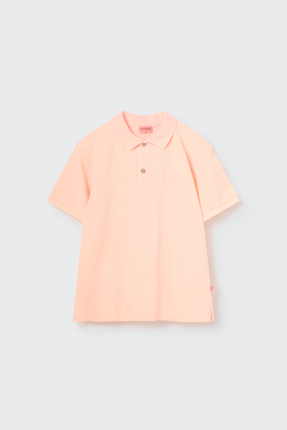 Cotton Pique Polo Shirt- Neon Coral