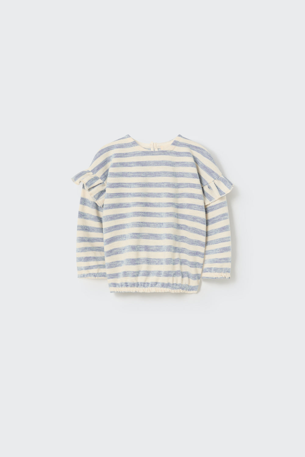 Organic Thin Stripes Crepe Baby Sweatshirt - Blue