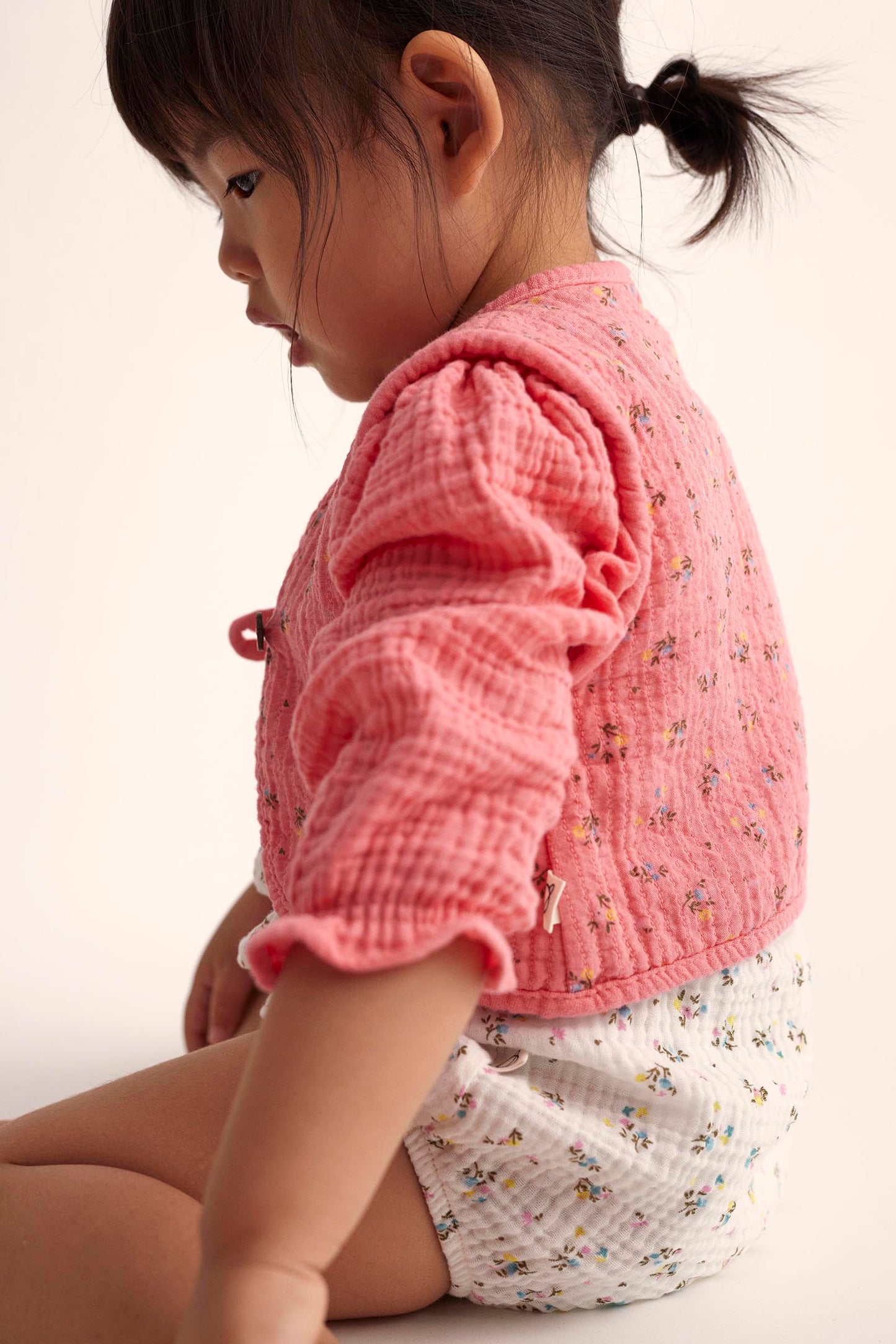 Quilted Floral Baby Jacket - Confetti Pink