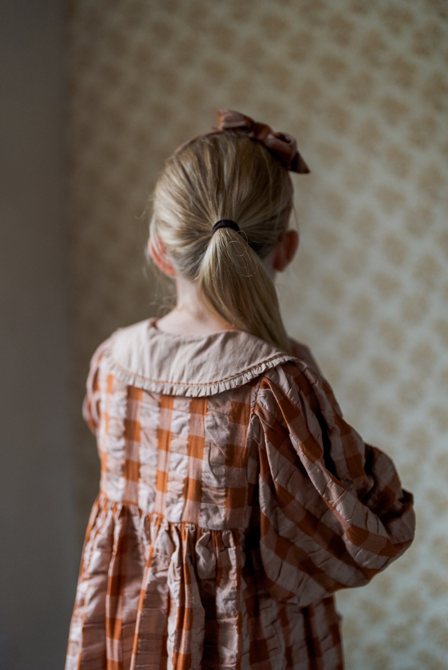 Lottie Dress - Seersucker Gingham in Russet