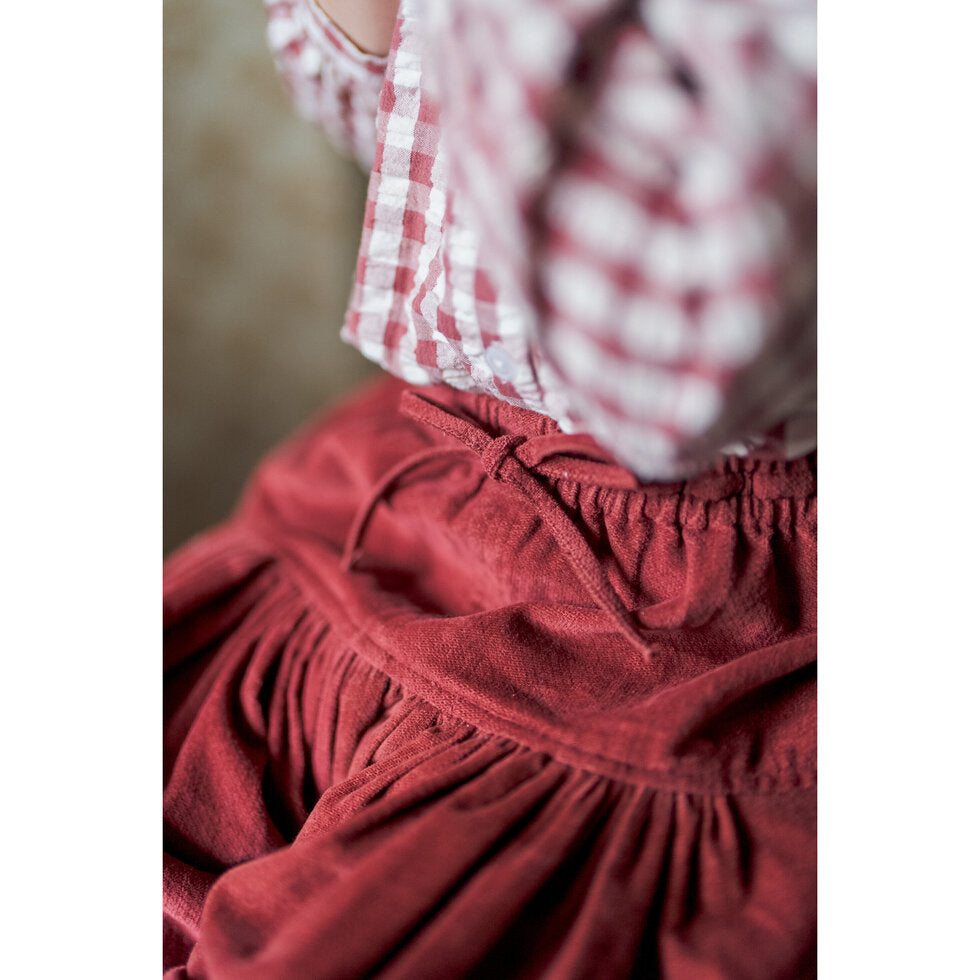 Smocked Catherine Blouse - Seersucker Gingham in Apple