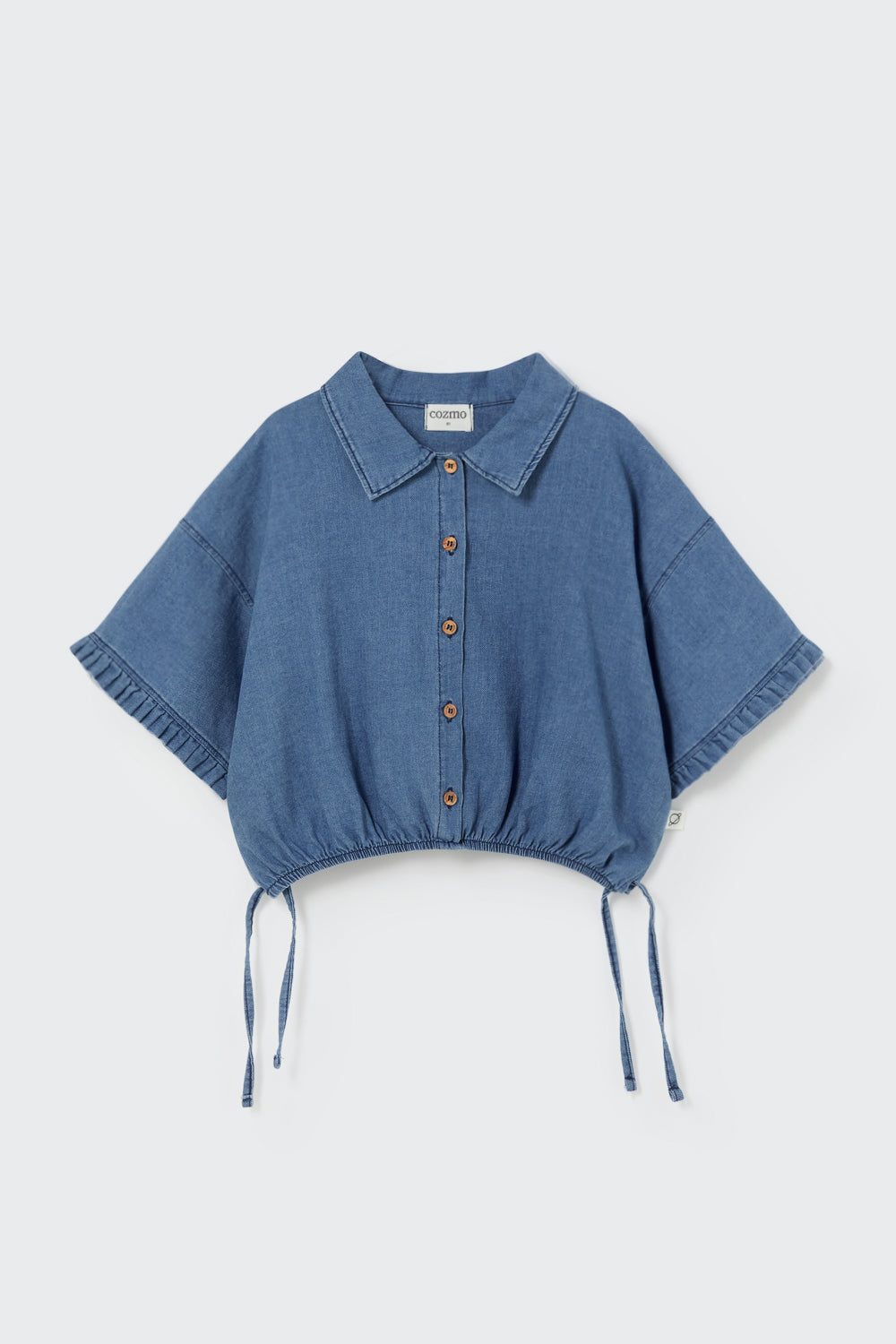 Twill Denim Blouse - Blue