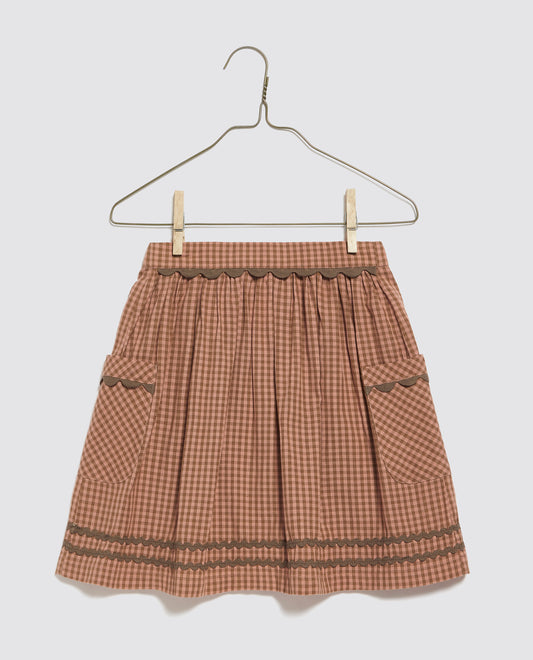 Margot Skirt Tiny Check - Tea Rose