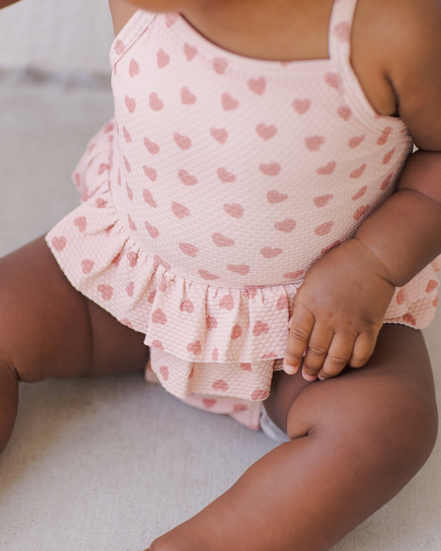 Ruffled One-Piece Swimsuit || Hearts