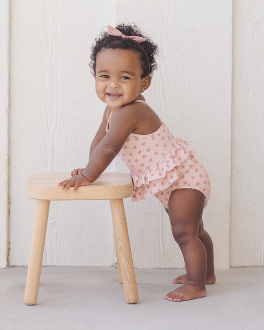 Ruffled One-Piece Swimsuit || Hearts