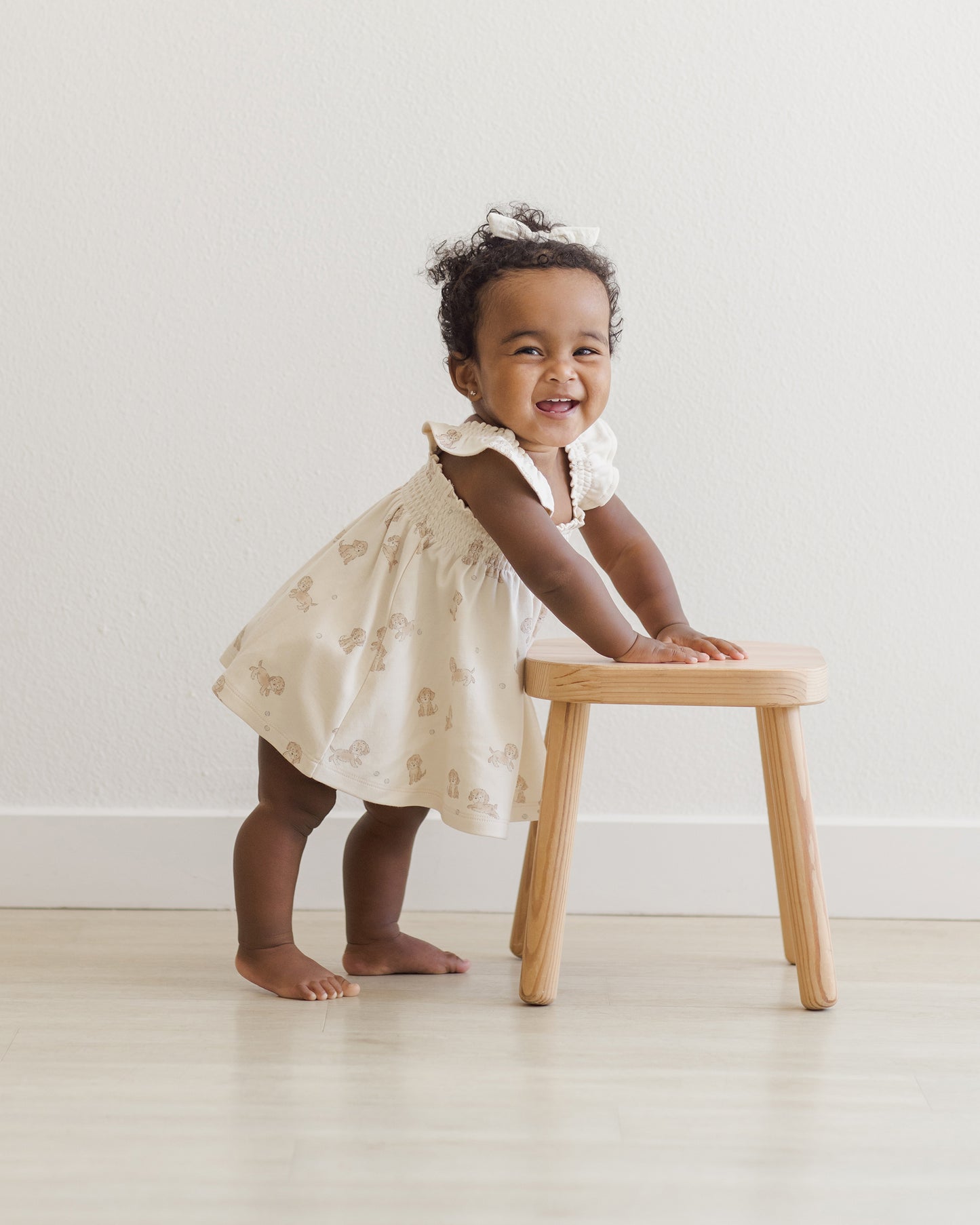 Smocked Jersey Dress || Puppies