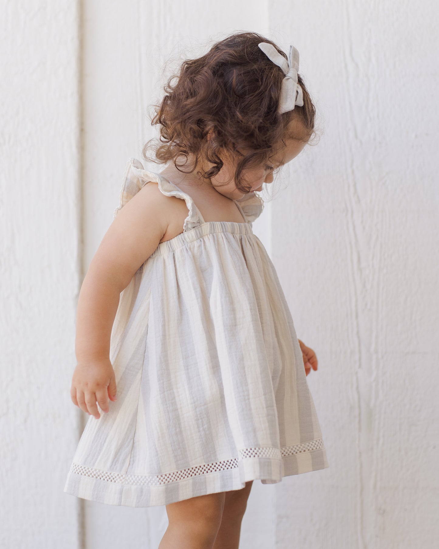 Ruffled Tank Dress || Sky Stripe