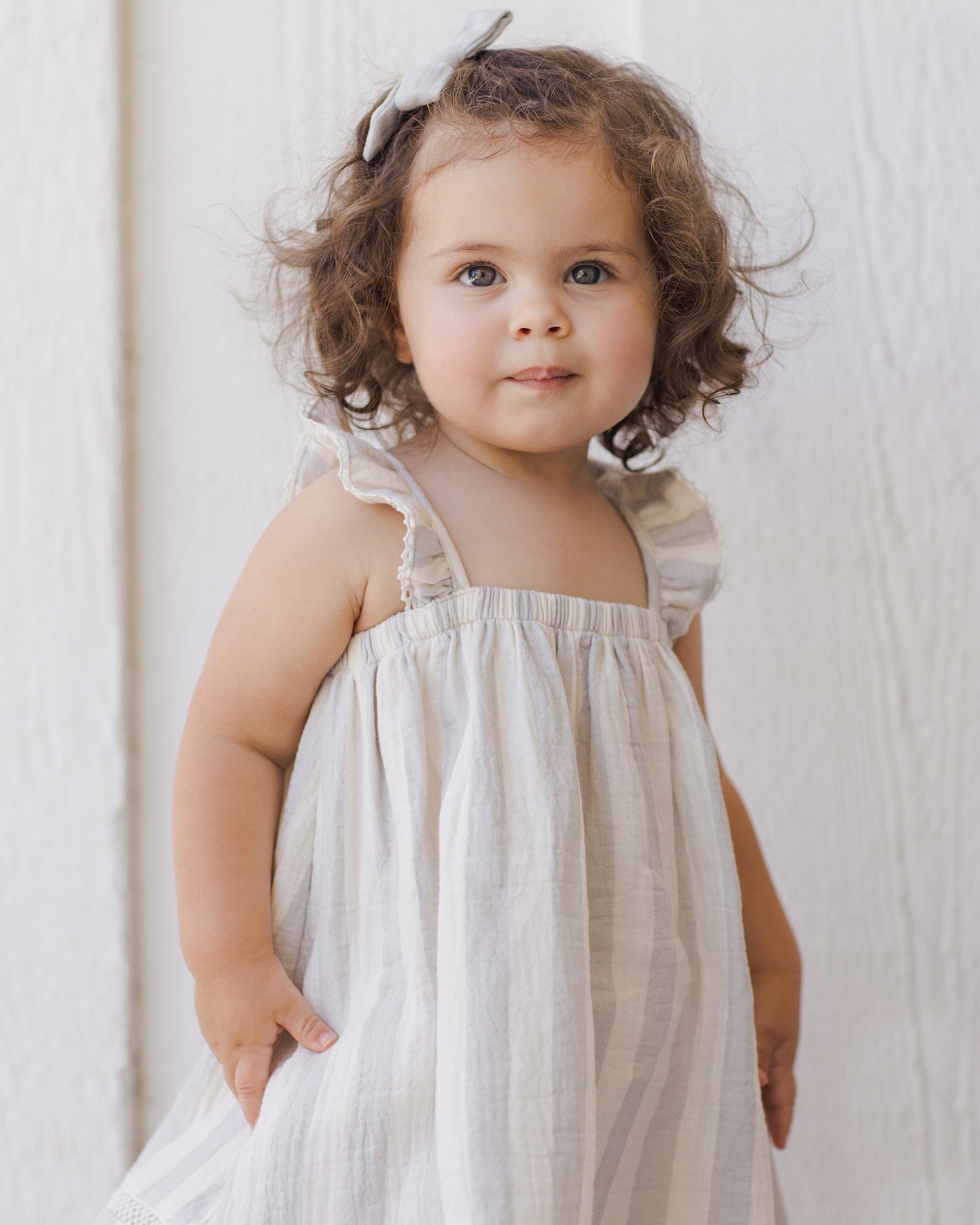 Ruffled Tank Dress || Sky Stripe