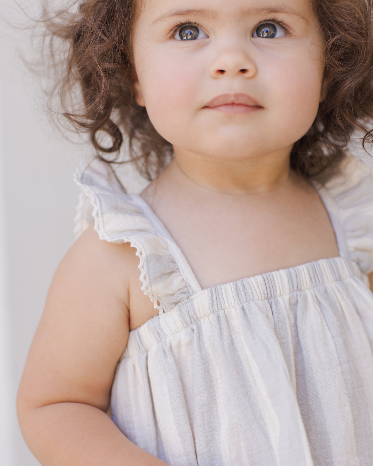 Ruffled Tank Dress || Sky Stripe