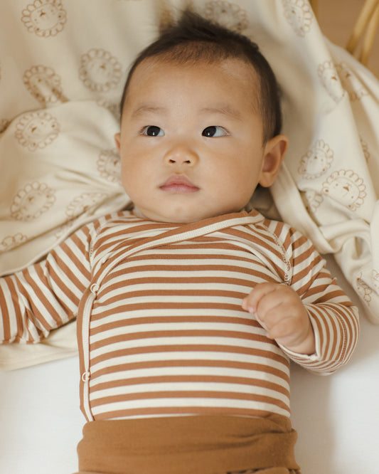 Side Snap Bodysuit || Cinnamon Stripe