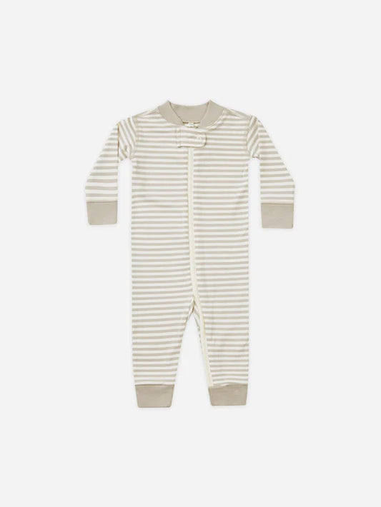 Zip Long Sleeve Sleeper || Ash Stripe