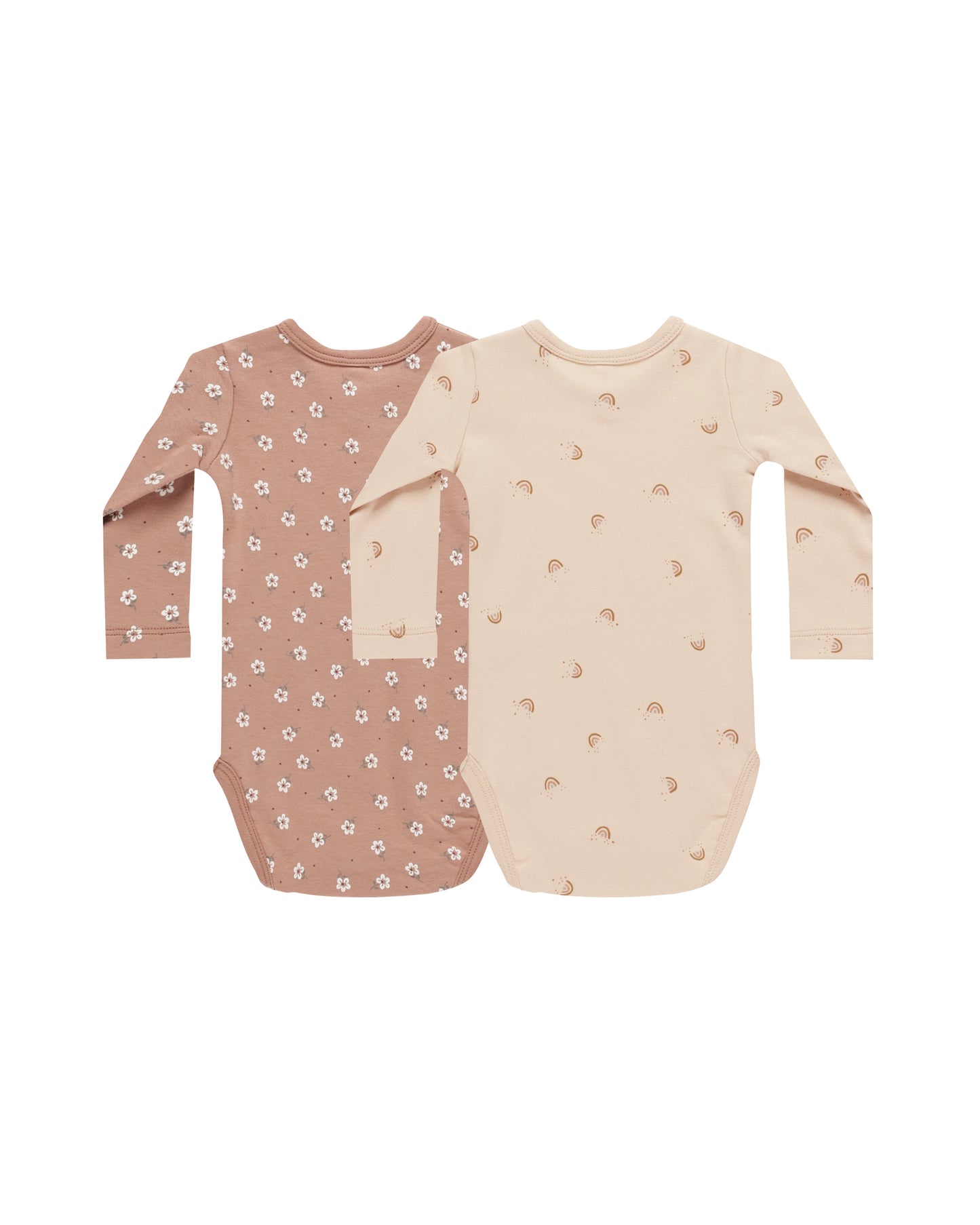 Jersey Bodysuit, 2 Pack || Rose Ditsy, Rainbows