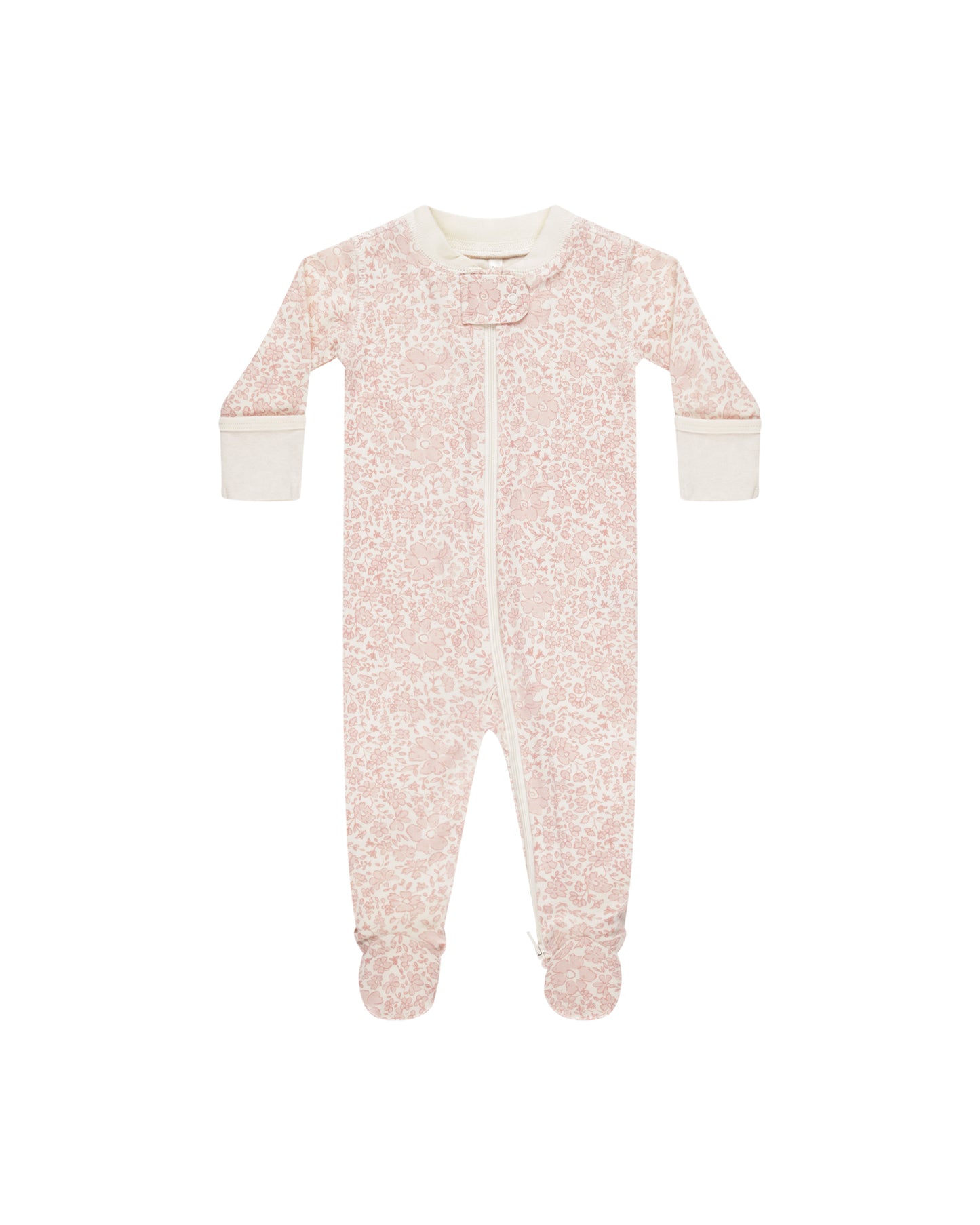 Zip Long Sleeve Sleeper Footie || Pink Blossom