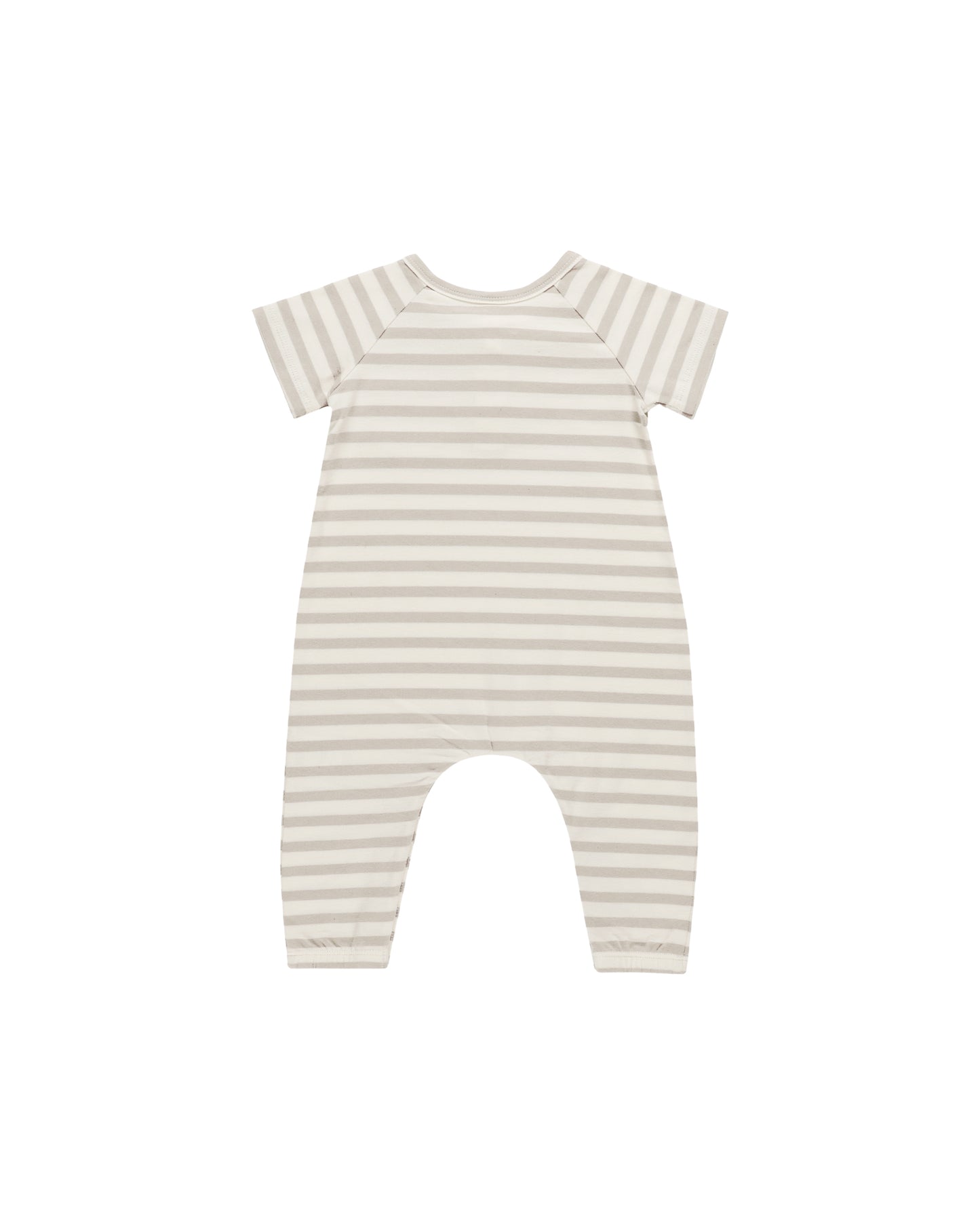 Short Sleeve Jumpsuit || Grey Stripe