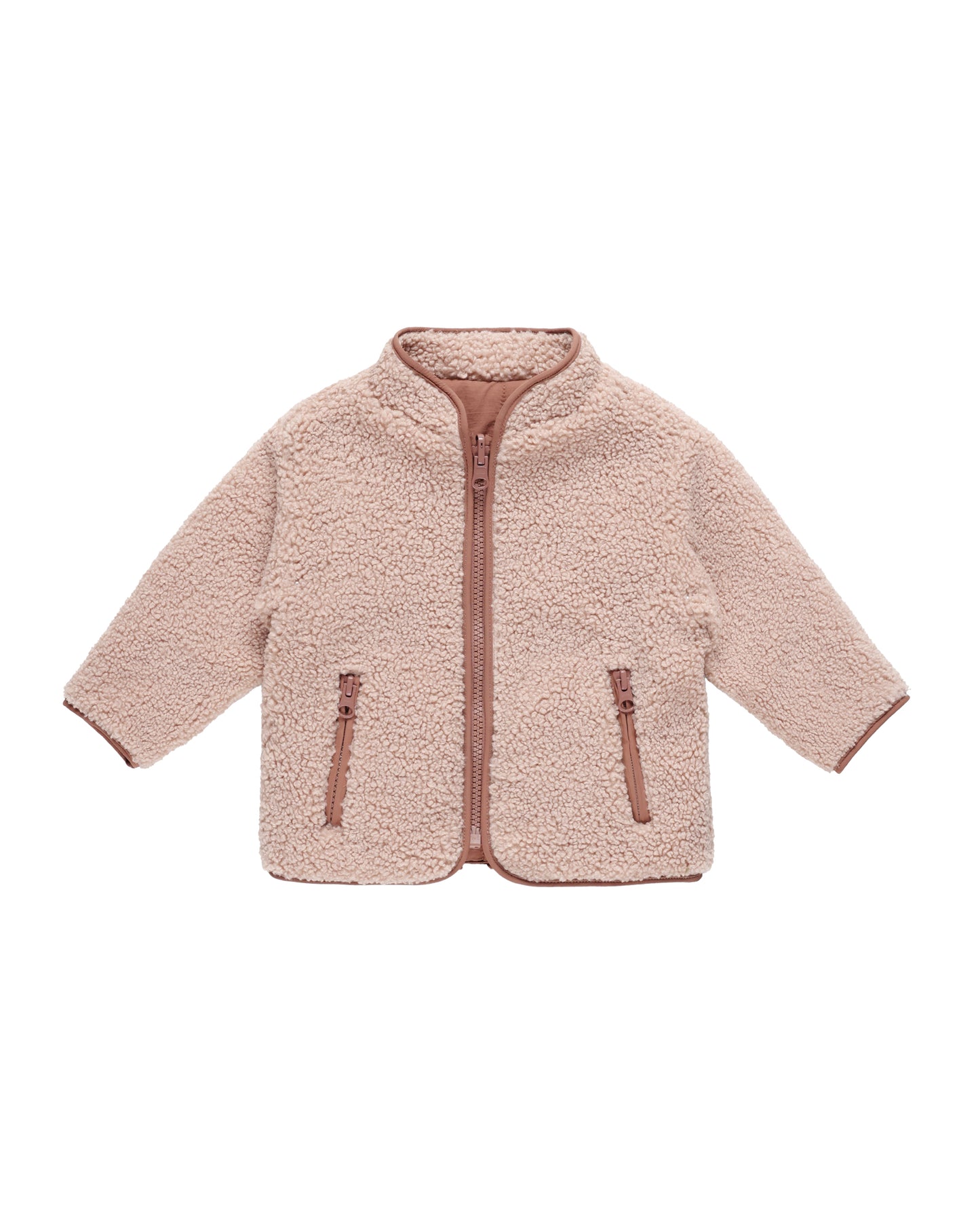 Shearling Zip Jacket || Blush