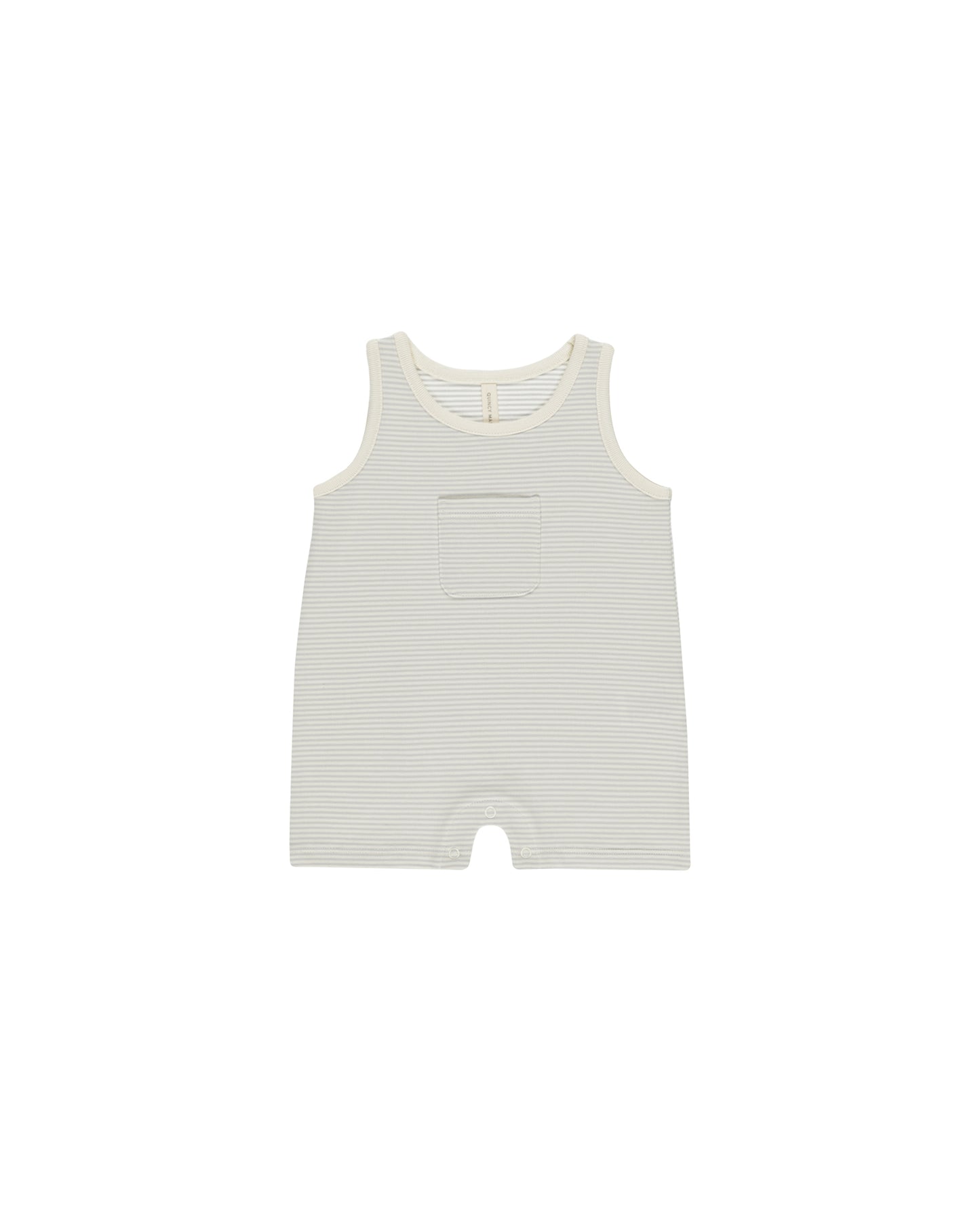 Sleeveless One-Piece || Sky Micro Stripe