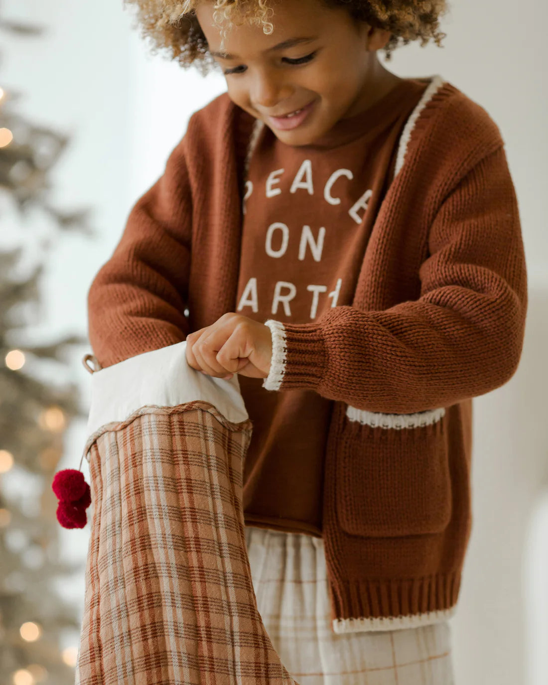 Raw Edge Long Sleeve Tee || Peace on Earth