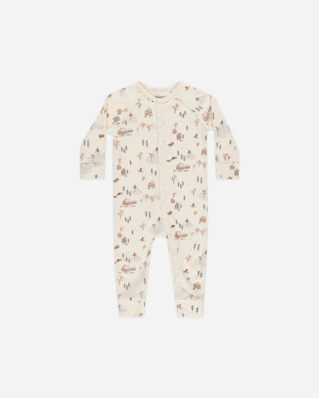 Organic Long John Pajamas || Winter Town