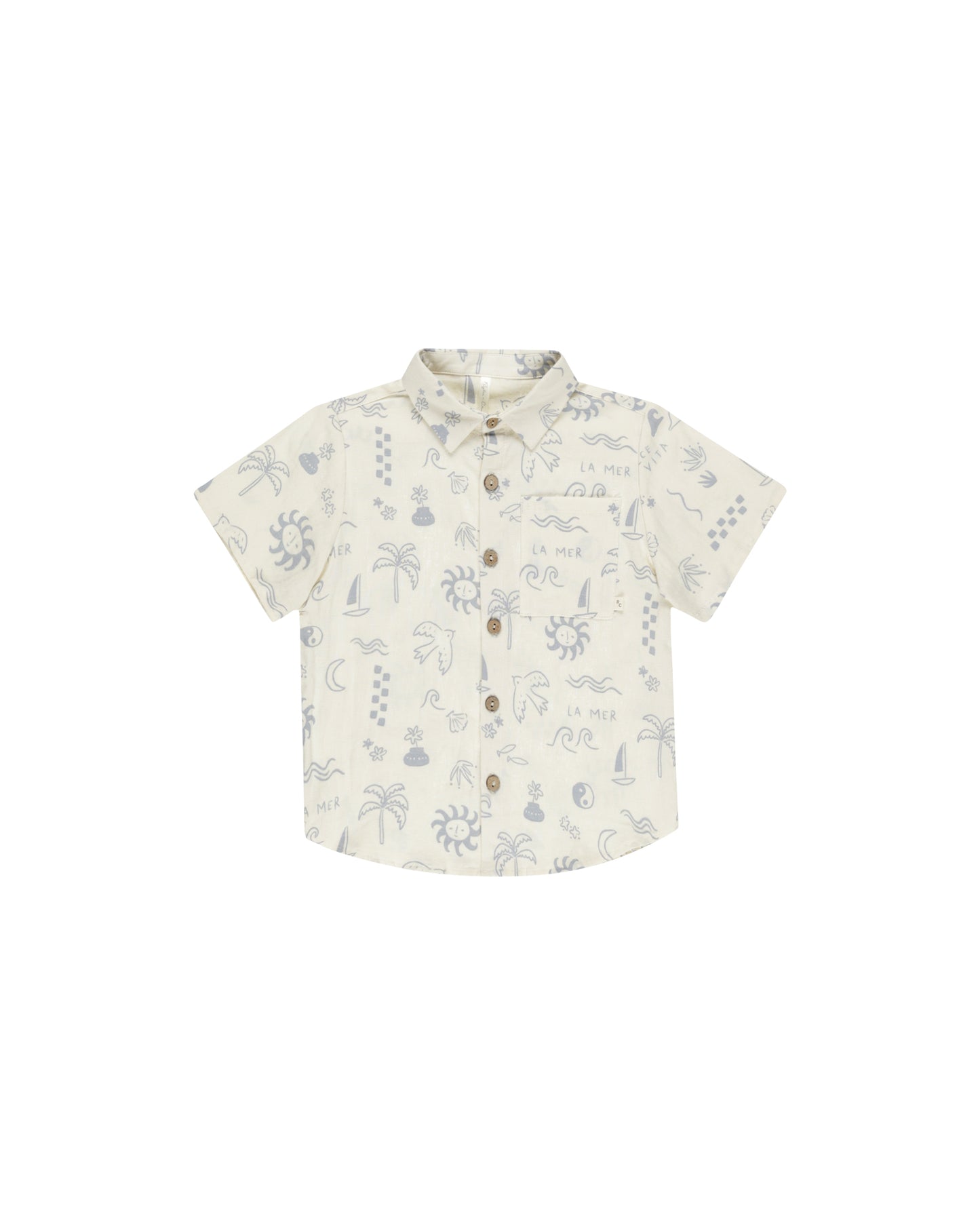 Collared Short Sleeve Shirt || Mediterranean