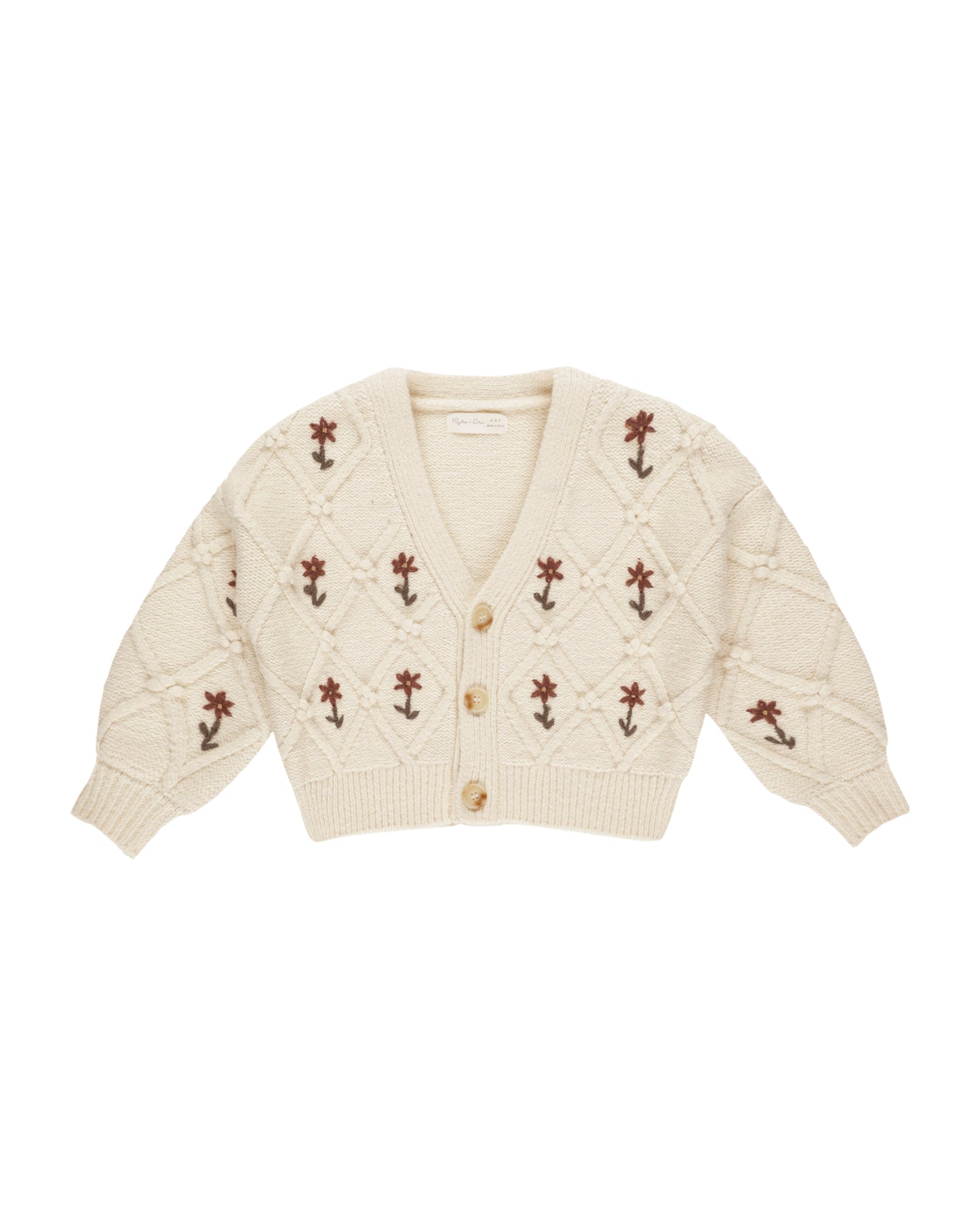 Boxy Cardigan || Winter Floral Embroidery