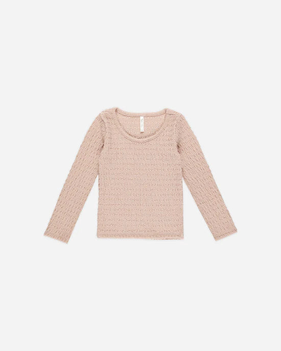 Textured Long Sleeve Top || Rose